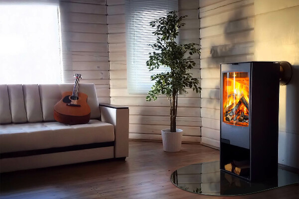 Halfronde vloerplaat openhaard Kleur zwart