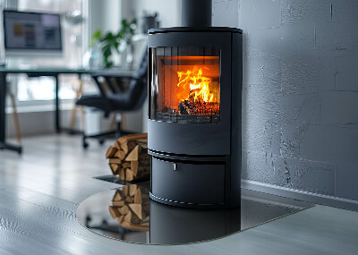 Szyba pod kominek półowalna Kolor Szaro-brązowy