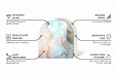 Halfronde vloerplaat openhaard Kleur beige