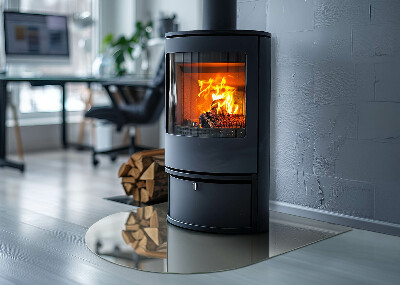 Halfronde plaat voor onder houtkachel Kleur grijsgroen