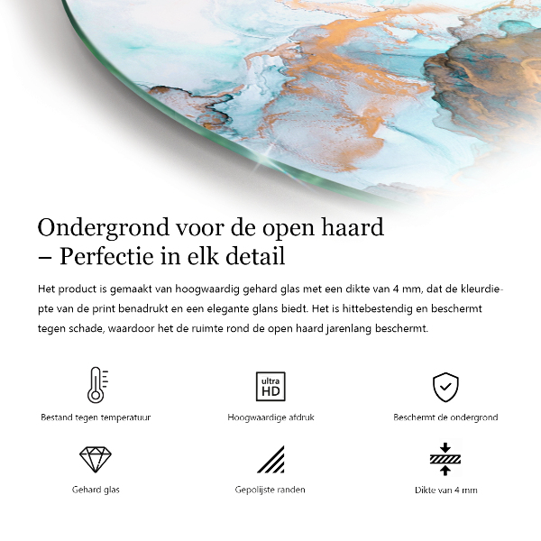 Halfronde vloerplaat openhaard Kleur grijs