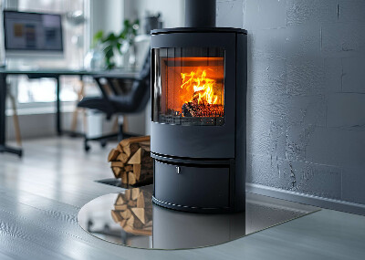 Szyba hartowana pod kominek półowalna Kolor Jasny szary