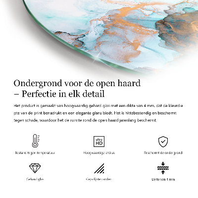 Halfronde plaat voor onder houtkachel Kleur: Lichtgrijs