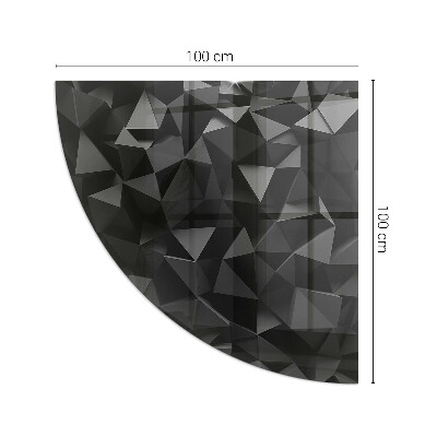 Kwartcirkel vloerplaat voor houtkachel Geometrie in drie dimensies