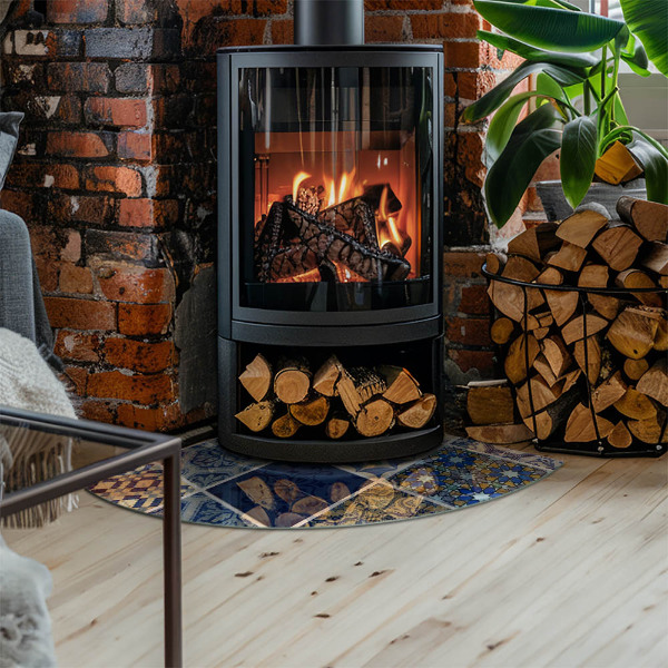 Szkło hartowane pod kozę ćwiartka Ceramiczne wzory na tle