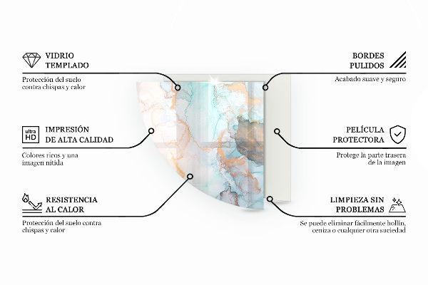 Kwartcirkel onderplaat kachel Patroon geïnspireerd op hout
