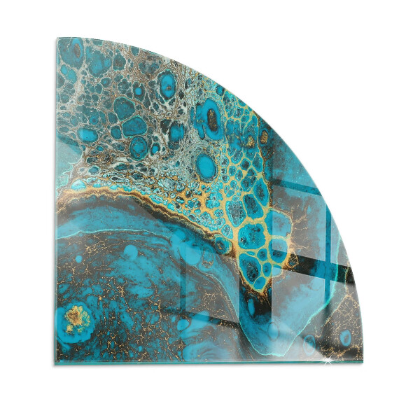 Kwartcirkel vloerplaat voor kachel Organisch patroon in een abstracte stijl