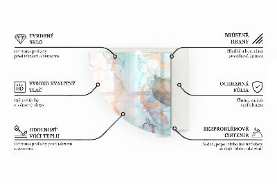 Kwartcirkel vloerplaat voor kachel Organisch patroon in een abstracte stijl