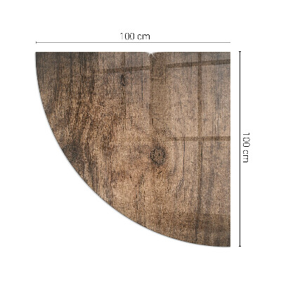 Kwartcirkel vloerplaat voor kachel Grenenhoutpatroon