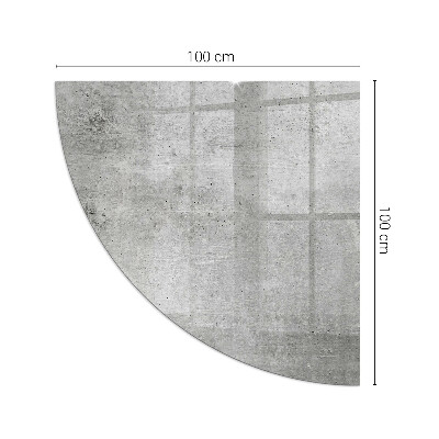 Kwartcirkel vloerplaat voor kachel Ruw betonpatroon