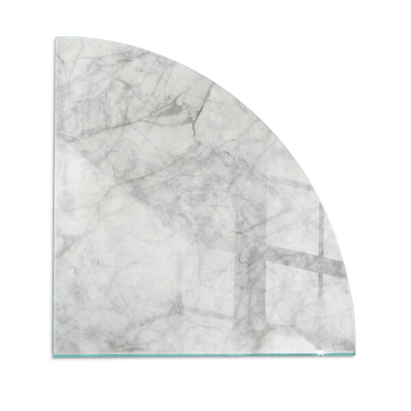 Kwartcirkel vloerplaat voor kachel Marmerstructuur in een elegante stijl
