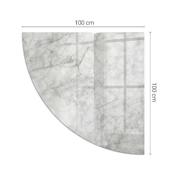 Kwartcirkel vloerplaat voor kachel Marmerstructuur in een elegante stijl