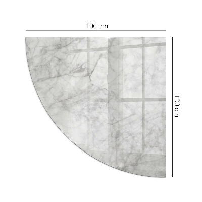 Kwartcirkel vloerplaat voor kachel Marmerstructuur in een elegante stijl