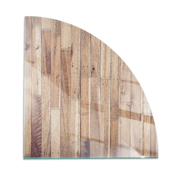 Kwartcirkel vloerplaat voor houtkachel Houten patroon in een geometrische opstelling