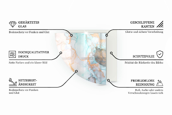 Kwartcirkel vloerplaat voor houtkachel Houten patroon in een geometrische opstelling