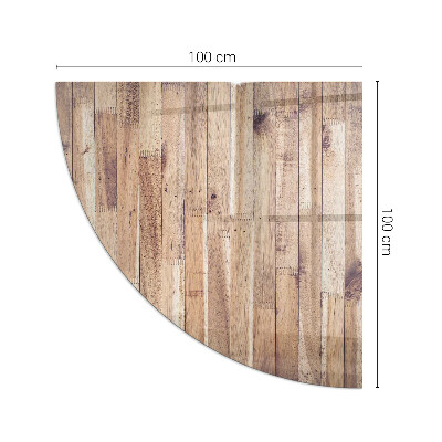 Kwartcirkel vloerplaat voor houtkachel Houten patroon in een geometrische opstelling