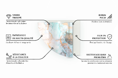 Kwartcirkel vloerplaat voor houtkachel Abstract patroon met gevarieerde texturen