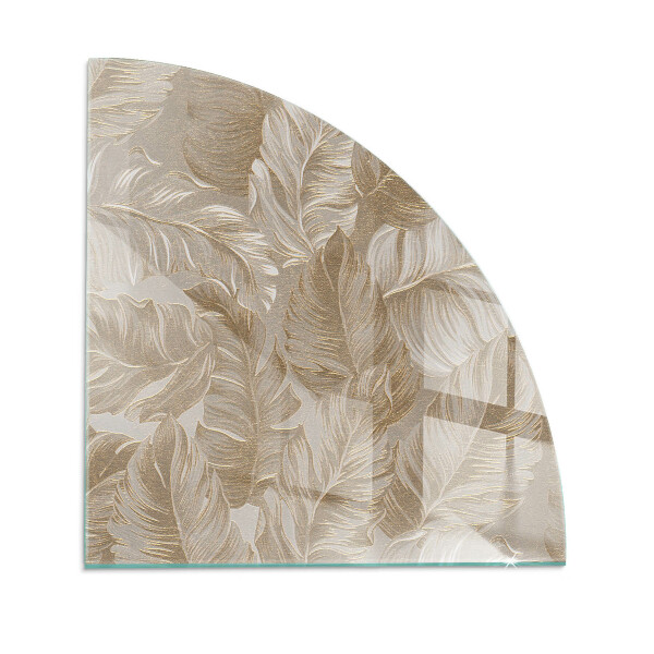 Kwartcirkel vloerplaat voor houtkachel Fijne bladpatronen