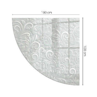 Szkło przed kominek ćwiartka Stylowy motyw roślinny