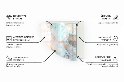 Kwartcirkel vloerplaat voor houtkachel Abstract textuurmotief