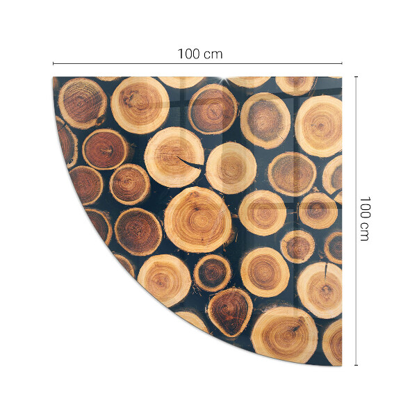 Podstawka pod kominek ćwiartka Skrzynka z obramowaniem z drewna