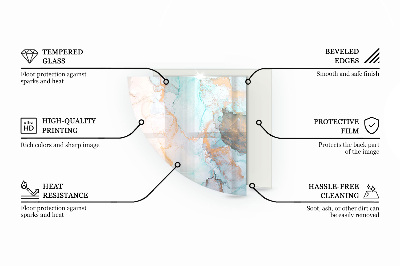 Kwartcirkel vloerplaat voor kachel Abstract marmermotief