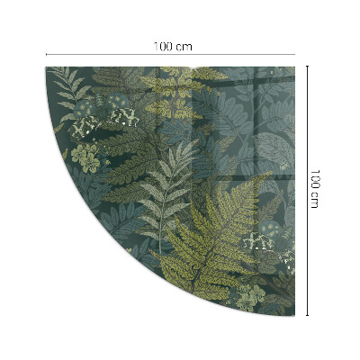 Kwartcirkel vloerplaat voor houtkachel Plantenpatronen met vlinders