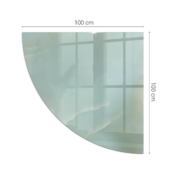 Kwartcirkel vloerplaat voor kachel Marmermotief in subtiele tinten