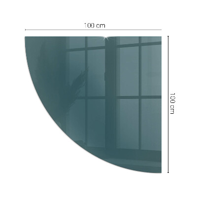 Kwartcirkel vloerplaat voor houtkachel Zeekleur