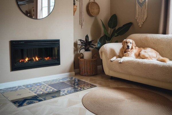 Podkładka pod kominek Stylowe wzory inspirowane ceramiką