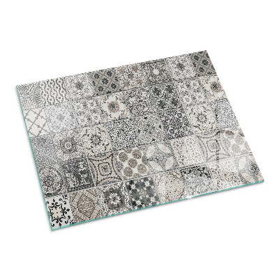 Plaat voor onder kachel Stijlvolle tegelpatronen