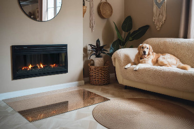 Plaat voor onder kachel Hout in een natuurlijke stijl