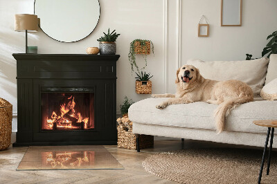 Plaat voor onder kachel Hout in een natuurlijke stijl
