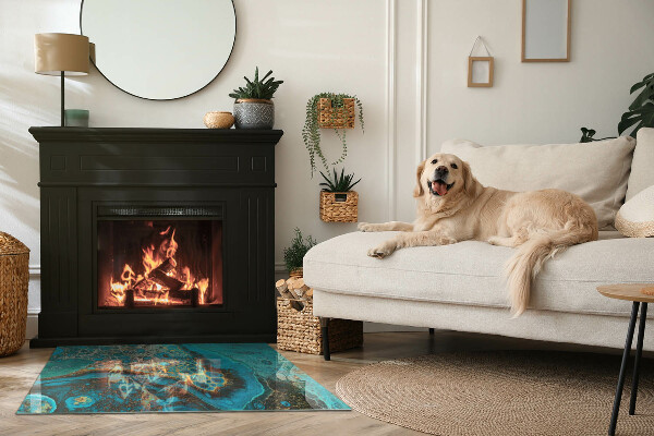 Vloerplaat openhaard Een expressief motief met een organische vorm.