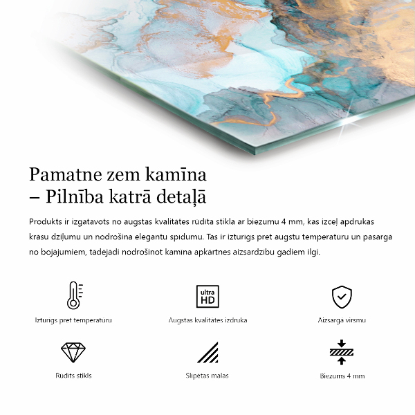 Podkładka pod kominek Ekspresyjny motyw o organicznej formie