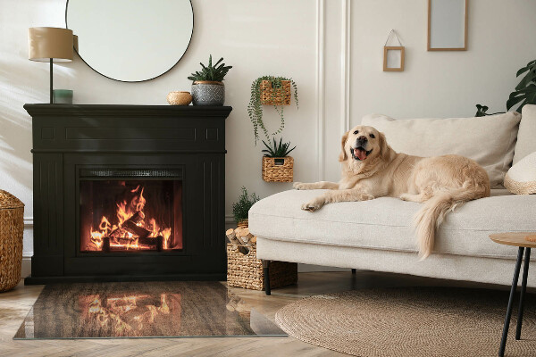Vloerplaat openhaard Hout in een natuurlijke stijl