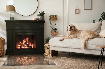 Vloerplaat openhaard Hout in een natuurlijke stijl
