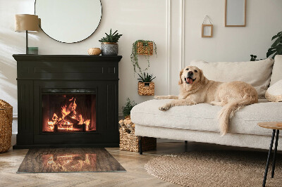 Vloerplaat openhaard Hout in een natuurlijke stijl