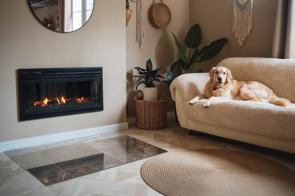 Podkładka pod kominek Design perforowanego metalu