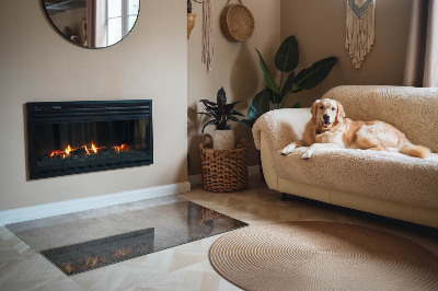 Szyba hartowana pod kominek Stylizacja nieobrobionej powierzchni