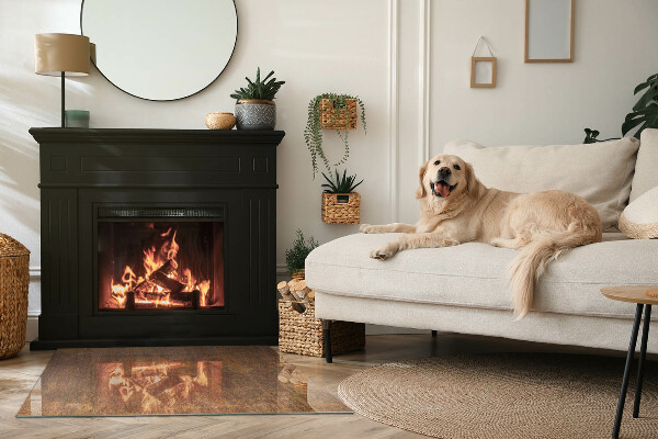 Vloerplaat openhaard Roestmotief op de metalen structuur