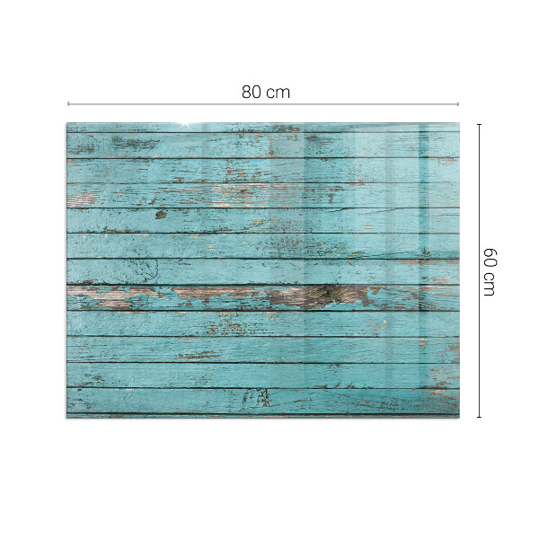 Plaat voor onder kachel De rustieke uitstraling van de planken op het product.