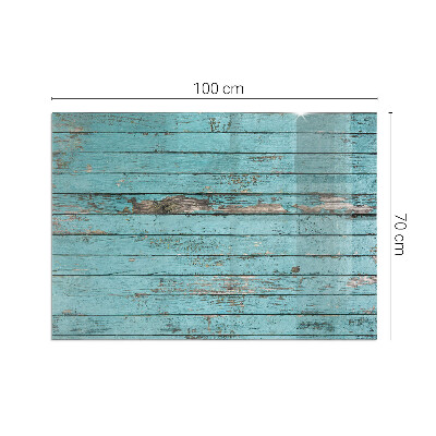 Plaat voor onder kachel De rustieke uitstraling van de planken op het product.