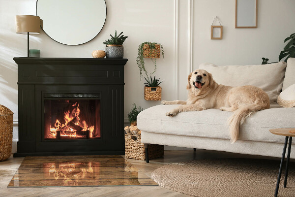 Podkładka pod kominek Drewniane wzory w słoje