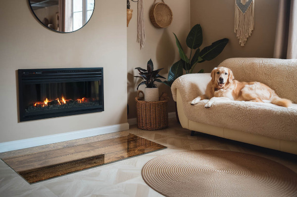 Podkładka pod kominek Drewniane wzory w słoje