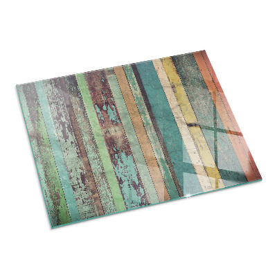 Plaat voor onder kachel Borden in vele kleurrijke tinten.