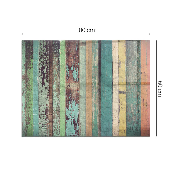 Plaat voor onder kachel Borden in vele kleurrijke tinten.