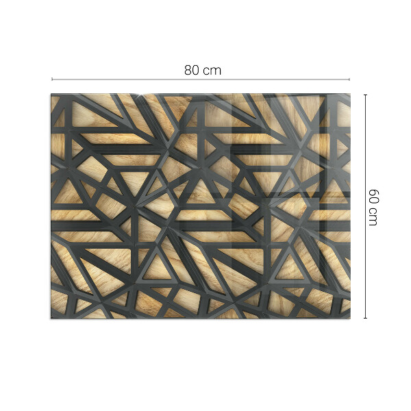 Podkładka pod kominek Geometryczne wzory z drewnianym tłem