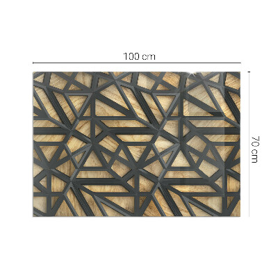Vloerplaat openhaard Geometrische patronen met een houten achtergrond.