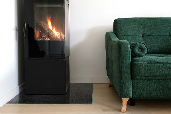 Plaat voor onder kachel Patroon van stenen bestrating